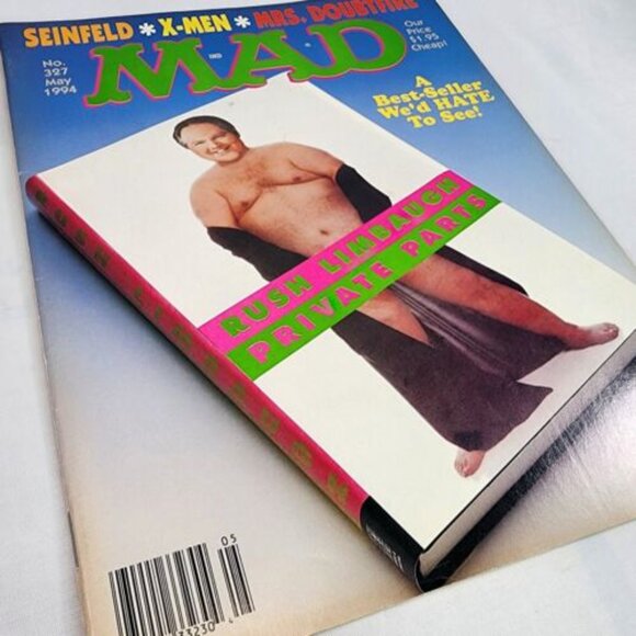 Mad Magazine #327 May 1994 Rush Limbaugh, Seinfeld, Mrs. Doubtfire NM Fine Rare - Picture 2 of 6